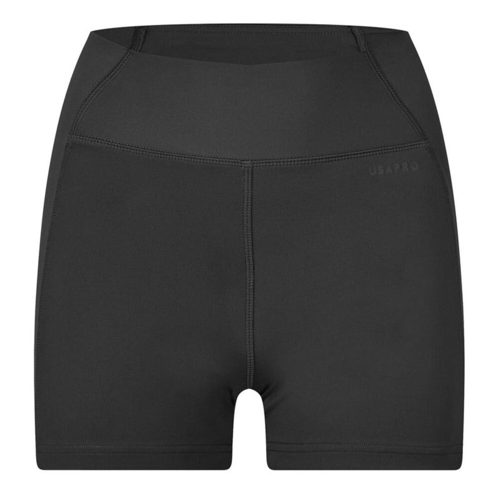 USA Pro Womens/Ladies Opaque Mini Shorts / Black